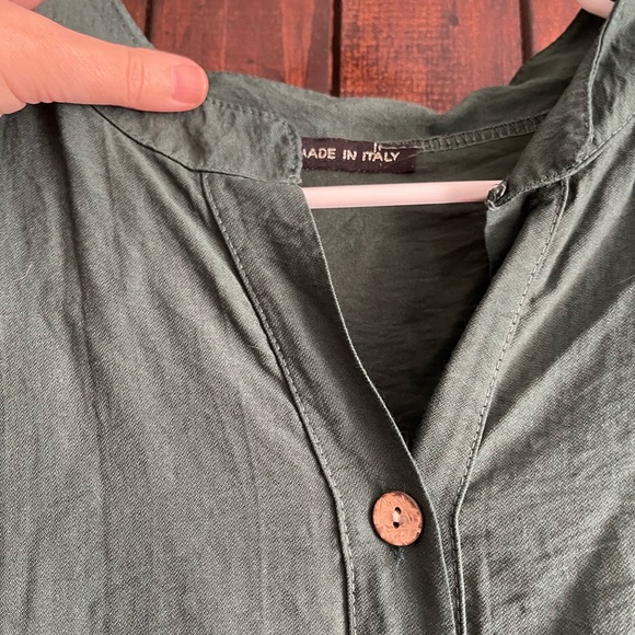 Green shirt dress approx size 16 - Picture 2 of 6